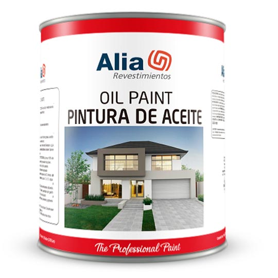 It is a matte professional oil paint, for interior walls, free of toxic additives, washable and very resistant. Of excellent beauty and protection without shine (colors black and white).