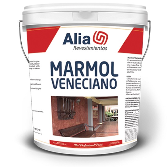 It is a 100% natural, decorative and protective coating, designed to give a finish similar to the best Venetian marbles. It achieves a smooth and satin surface in varied shades with light-dark soberly contrasted and nuanced with bright parts. It is very hard, difficult to get dirty and easy to clean. It resists the absorption of fats and the attack of alkaline.