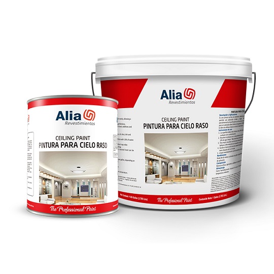 It is an excellent quality acrylic paint that does not splash easily, allowing a simple and fast application. Due to its properties it partially conceals the imperfections in the ceilings and because of its white color is ideal to be applied on sheets of plaster or fibrolit. It is free of toxic additives and is high performance.